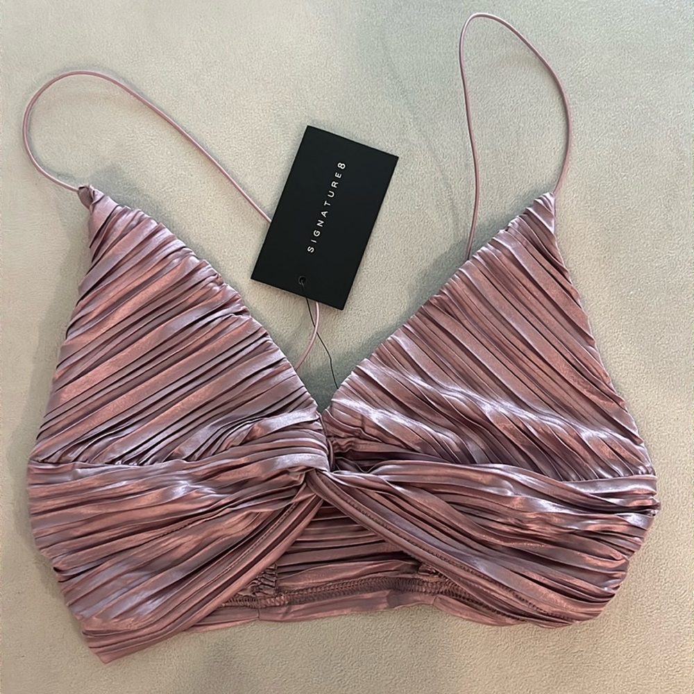 Signature8 Violet Pleated Bra Crop Top